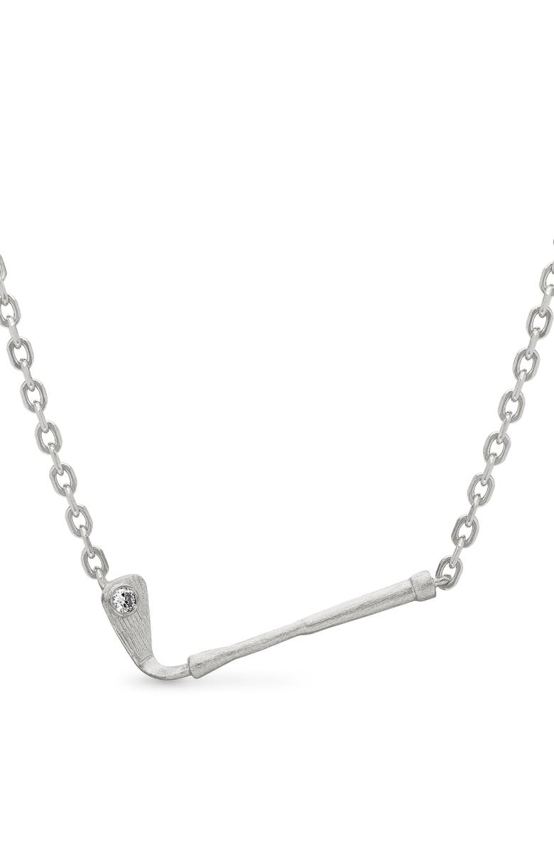 PASCAL The Golf Club Necklace, White Diamond, Main, color, Silver / White Diamond