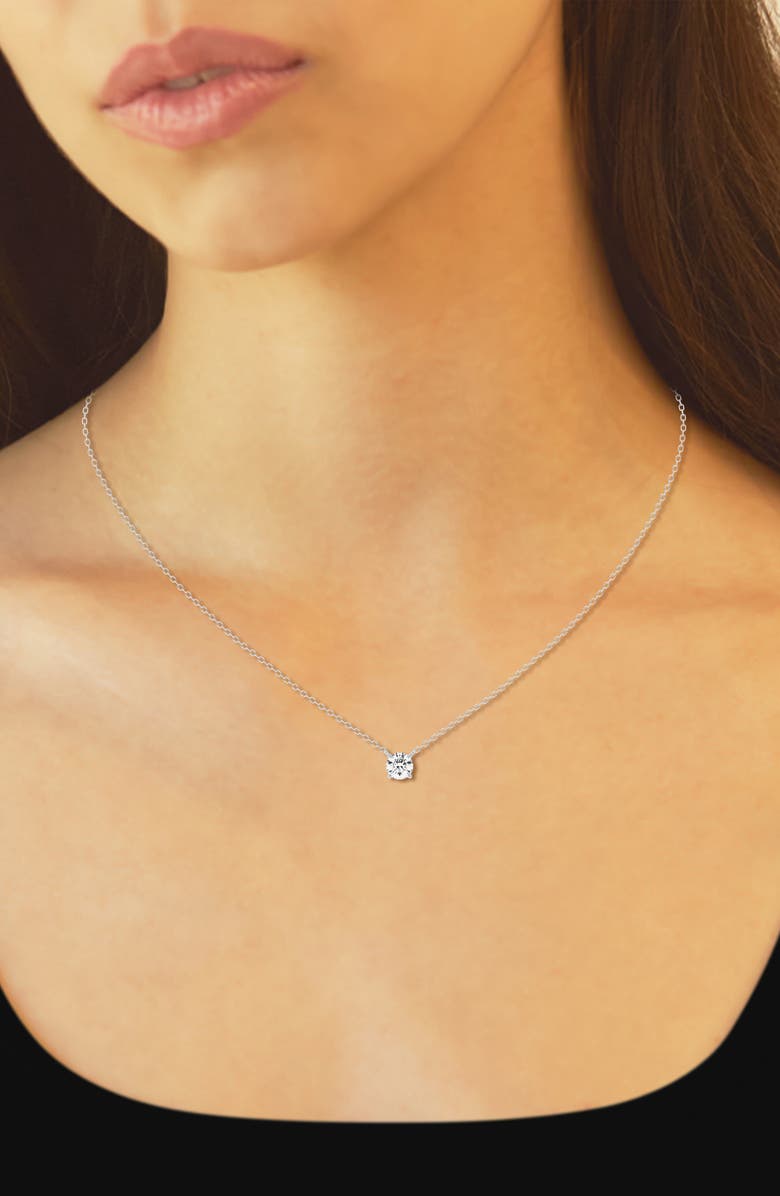 Badgley Mischka Collection Round Cut Lab Created Diamond Necklace - 0.50ctw, Alternate, color, White Gold