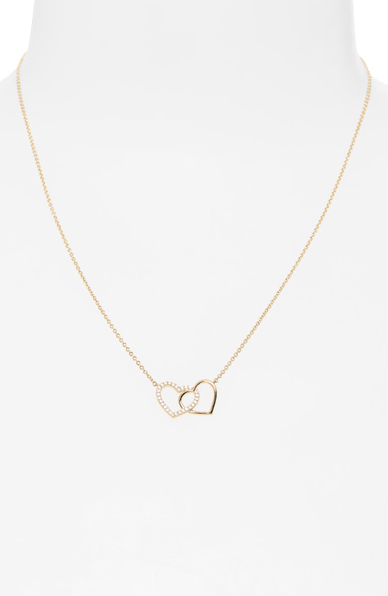 Nadri Sweetheart Heart Pendant Necklace, Alternate, color, Gold