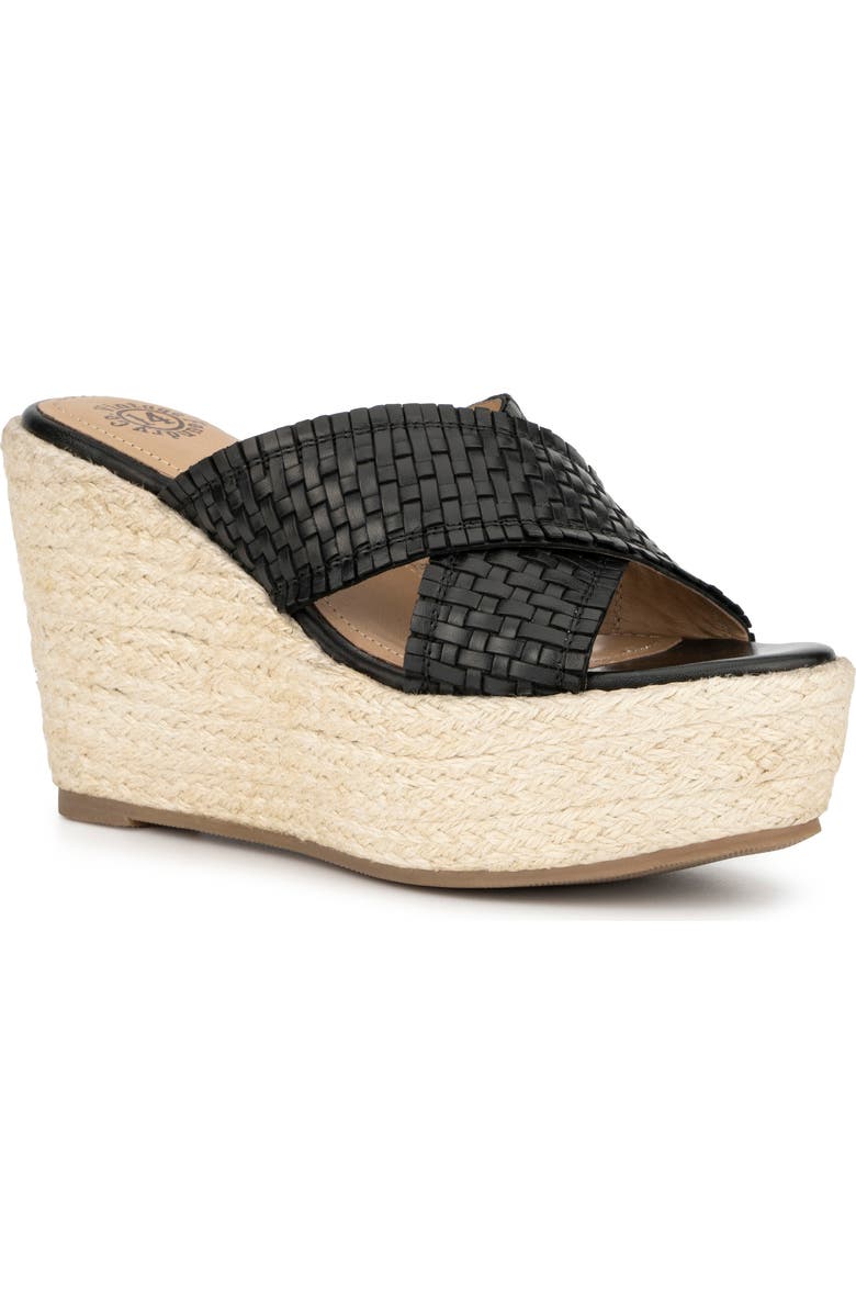 VINTAGE FOUNDRY Lorie Leather Espadrille Platform Wedge Sandal, Main, color,