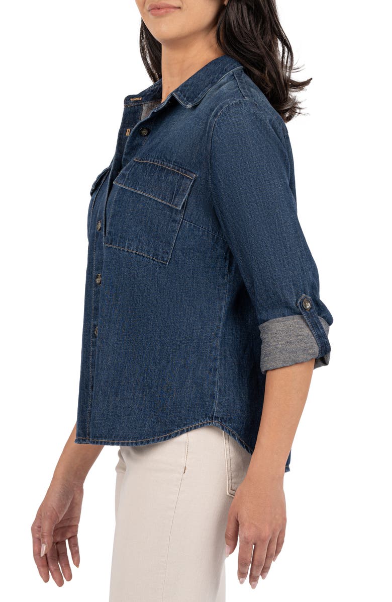 KUT from the Kloth Analeah Denim Button-Up Shirt, Alternate, color, 