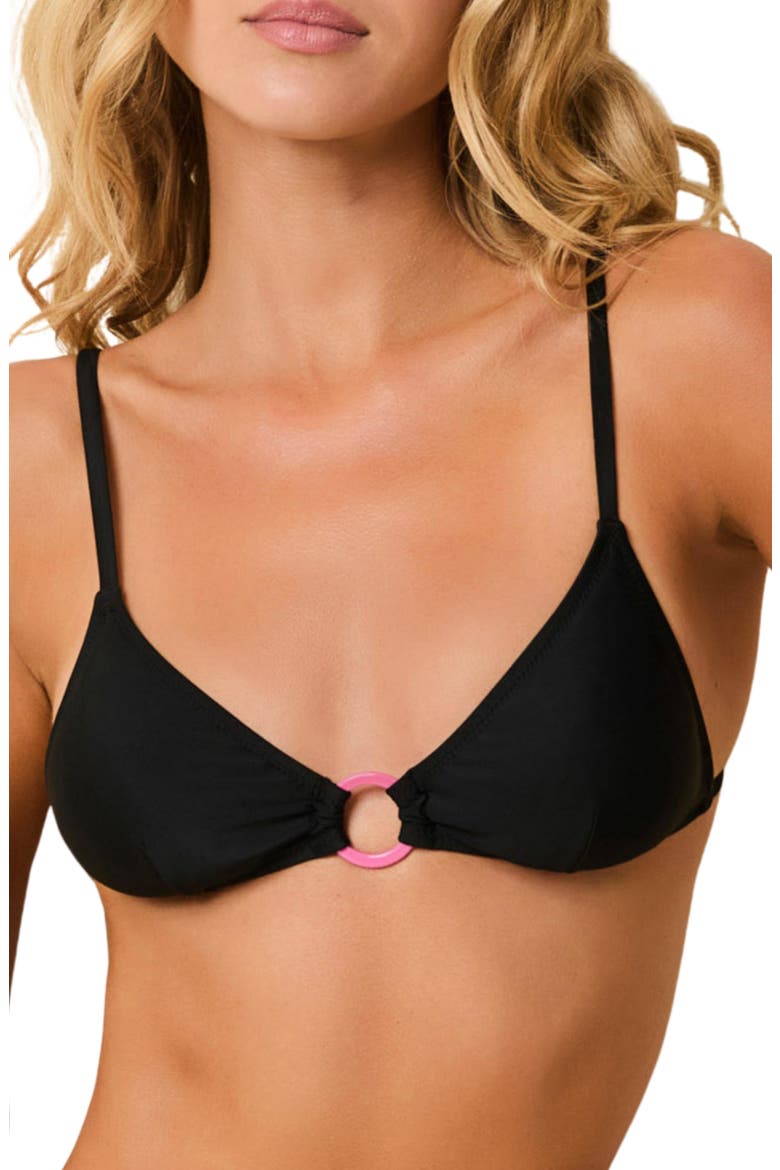 The Gaia Ring Bikini Top, Main, color, NOIR