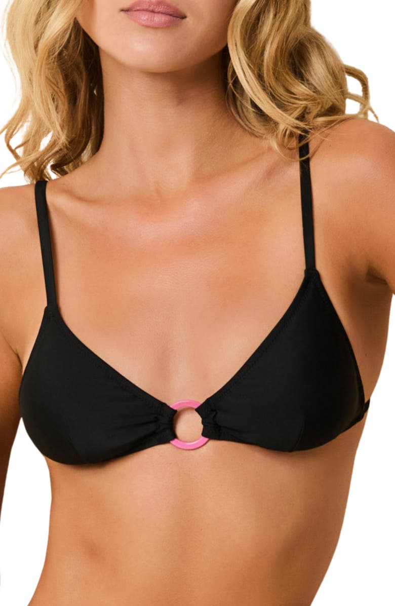 Solid & Striped The Gaia Ring Bikini Top, Main, color, Noir