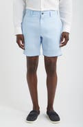 Berle Light Blue Flat Front Linen Shorts