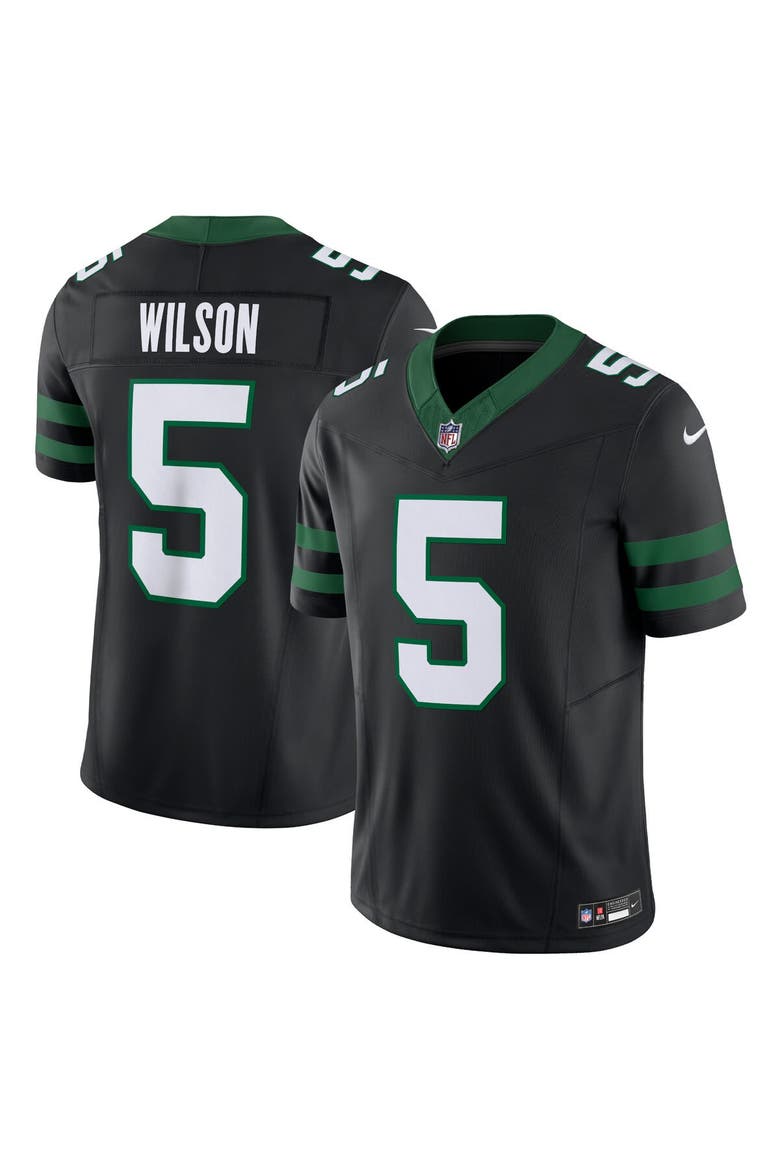 Men's Nike Garrett Wilson Legacy Black New York Jets Alternate Vapor F.U.S.E. Limited Jersey, Main, color, Black