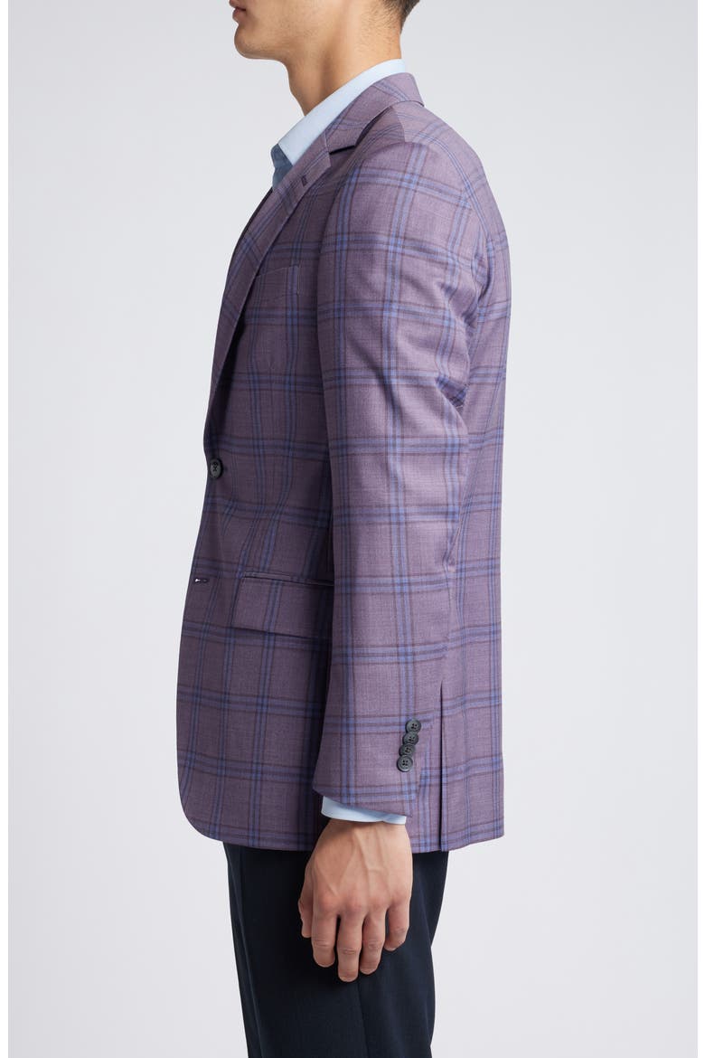 Flynn Classic Fit Plaid Wool Sport Coat, Alternate, color, PURPLE