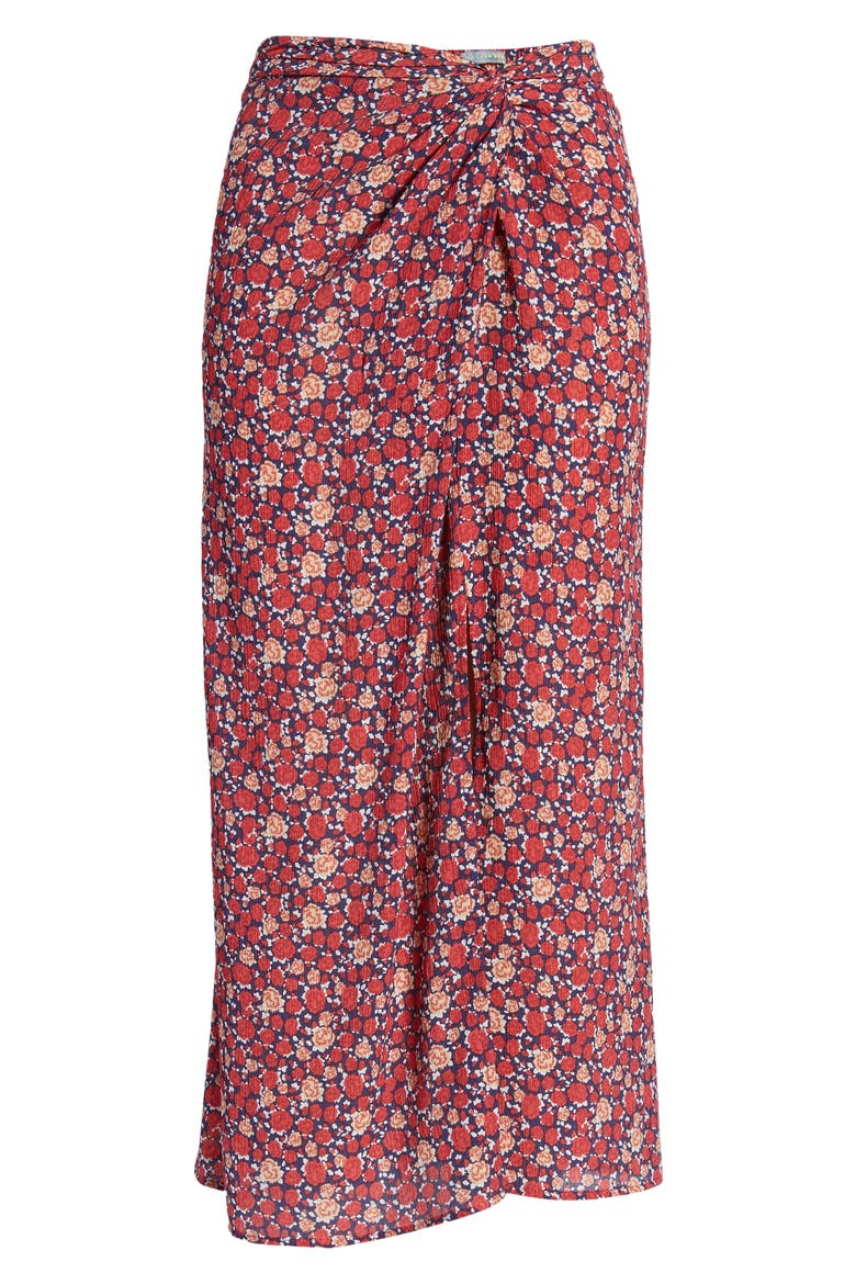 Sheer Floral Midi Skirt, Alternate, color, RED FLORAL