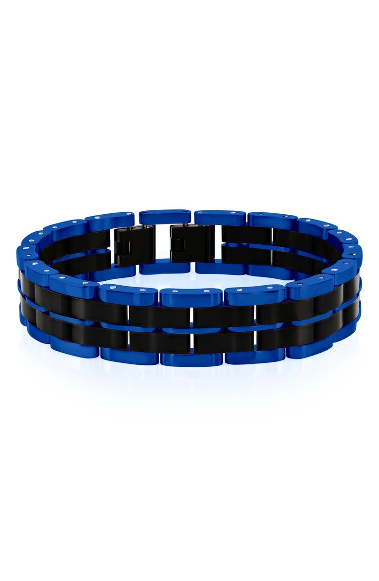 BLACKJACK Men's Two-Tone Stripe Stainless Steel Bracelet, Main, color, 