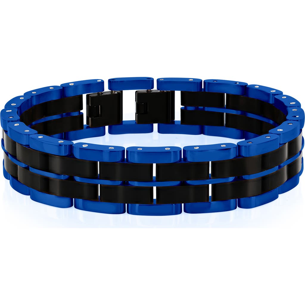 Blackjack Two-tone Stripe Stainless Steel Bracelet