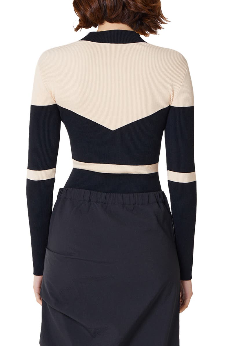 Find Me Now Mira Colorblock Cutout Sweater Bodysuit, Alternate, color, 