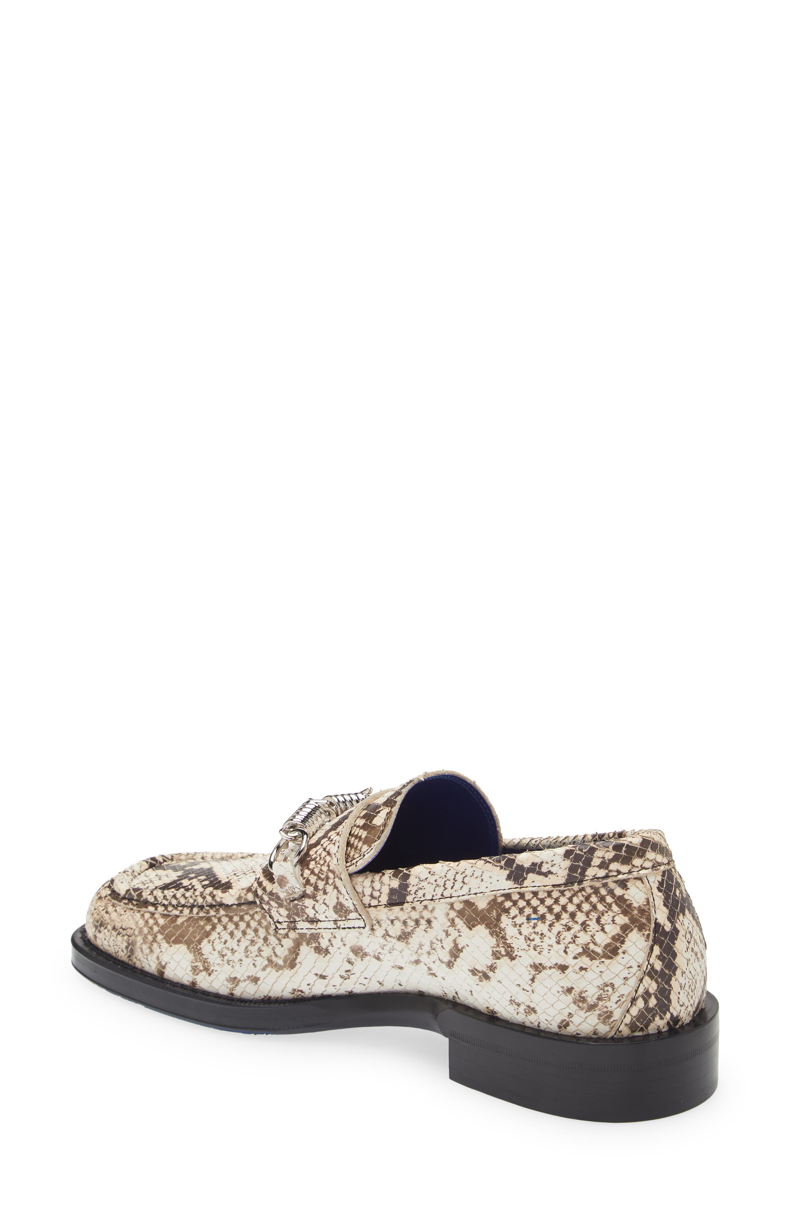 Burberry Barbed Snakeskin Embossed Loafer, Alternate, color, Serpent