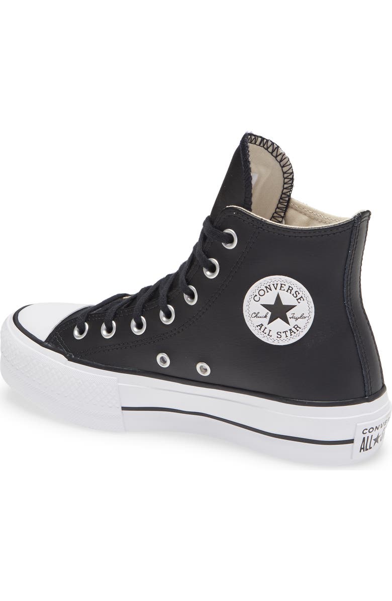 Converse Chuck Taylor<sup>®</sup> All Star<sup>®</sup> Leather High Top Platform Sneaker, Alternate, color,