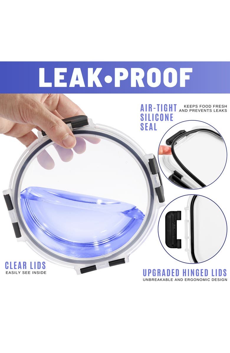 SORBUS 8-Pack Glass Food Prep Storage Containers, Alternate, color, Clear