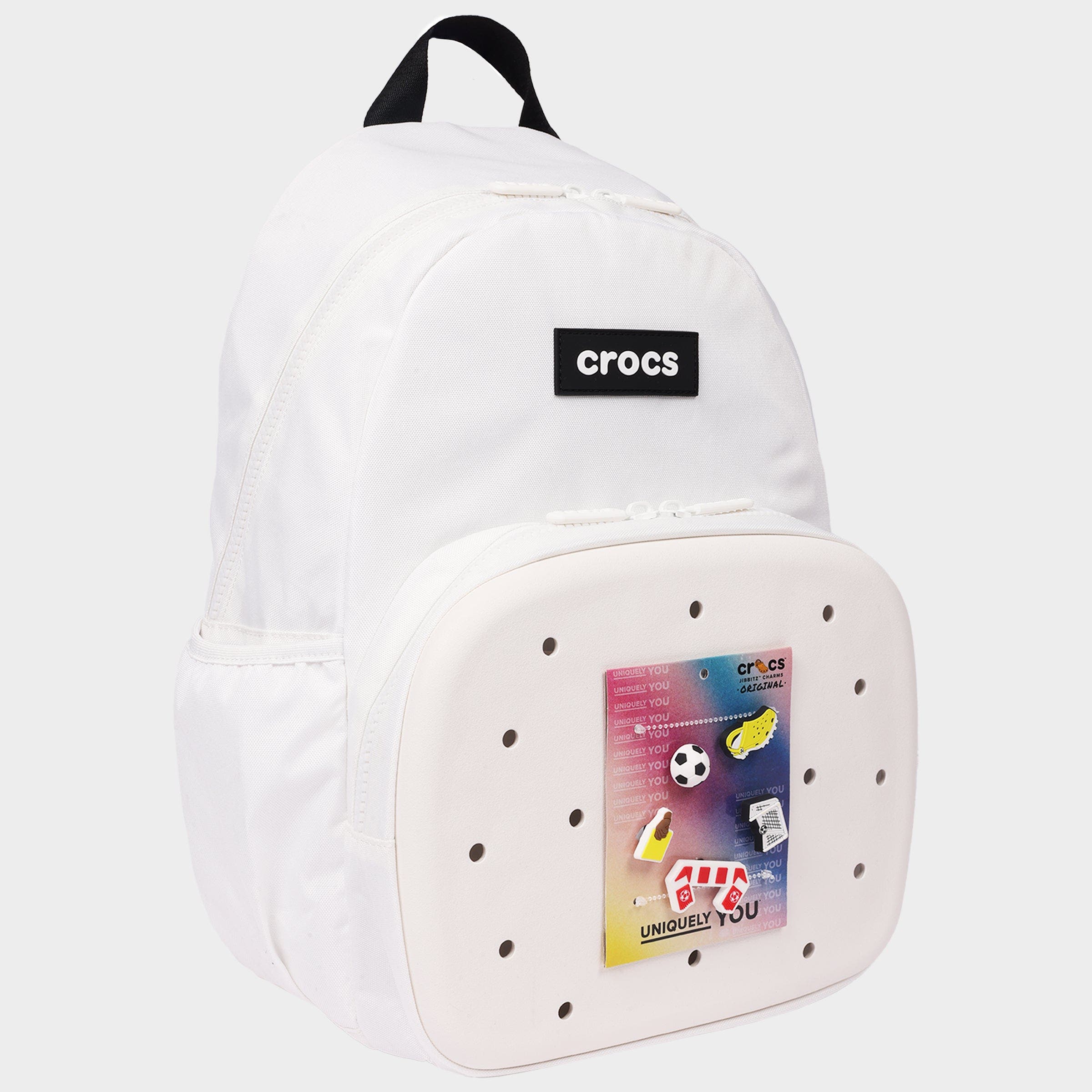 Back to School Backpack with EVA Front Pocket  Customizable Jibbitz Backpack, Alternate, color, WHITE