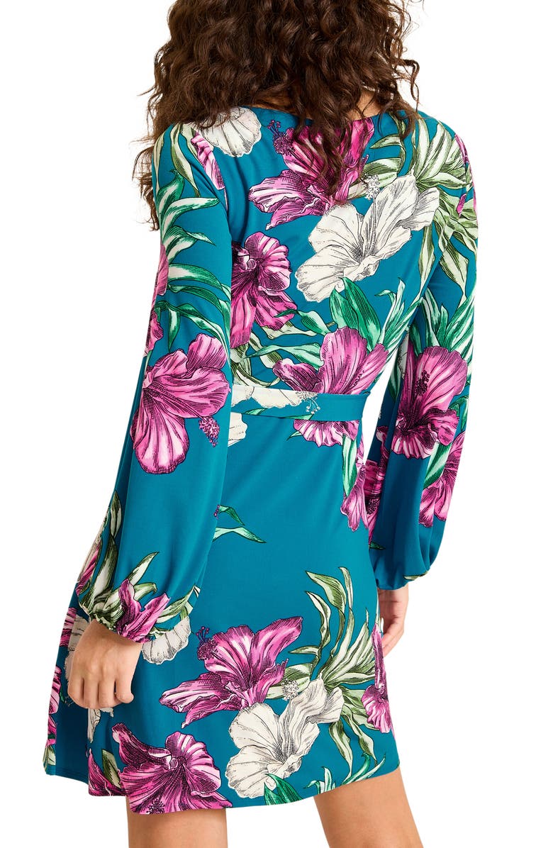 Tommy Bahama Villa Garden Wrinkle Resistant Tie Belt Long Sleeve Dress, Alternate, color, 