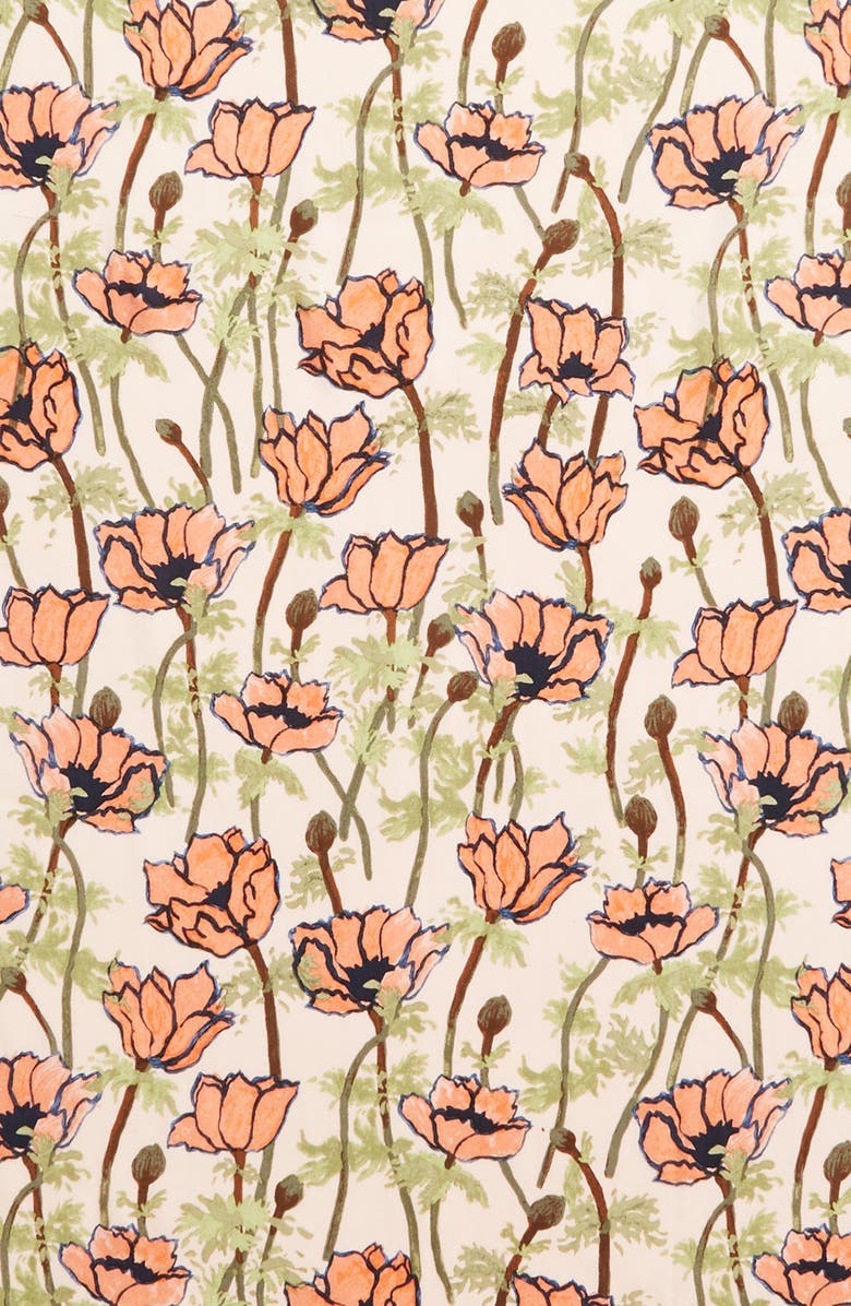 Tory Burch Poppies Bloom Wool & Silk Scarf, Alternate, color, 