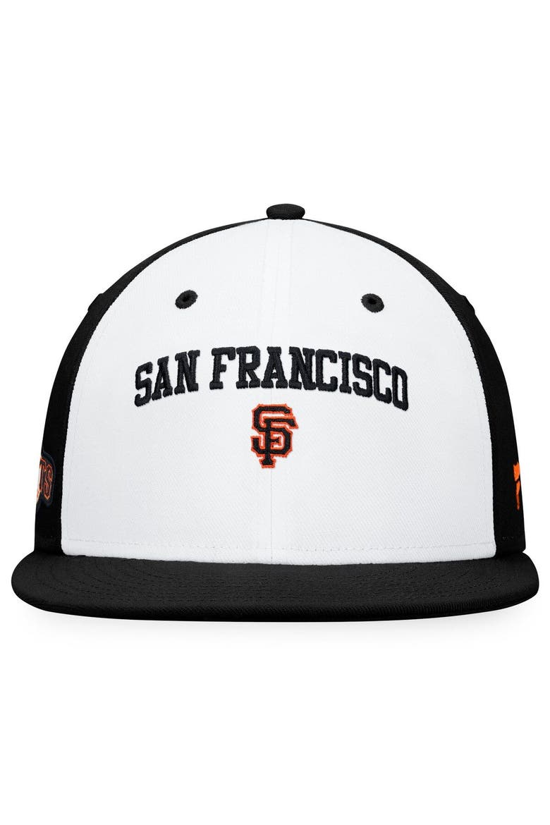 Men's Fanatics Branded White/Black San Francisco Giants Iconic Color Blocked Fitted Hat, Alternate, color, White