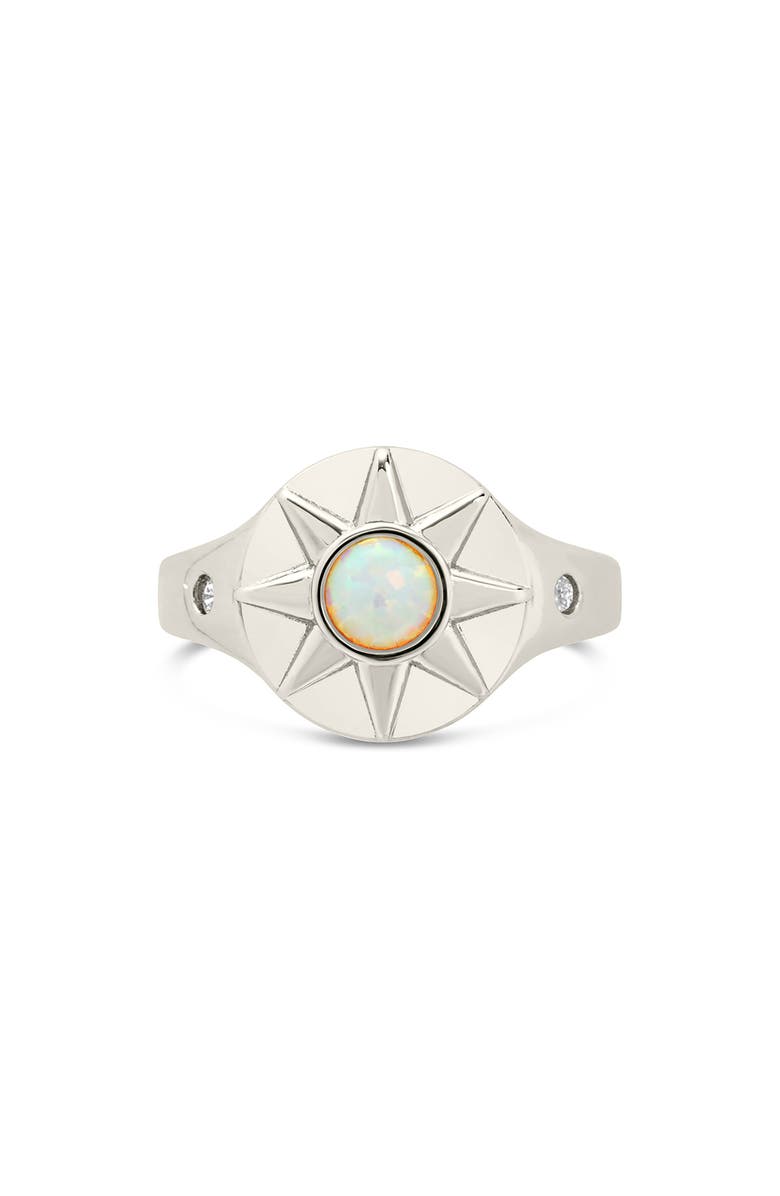 Sterling Forever Sunni Opal Signet Ring, Alternate, color, Silver