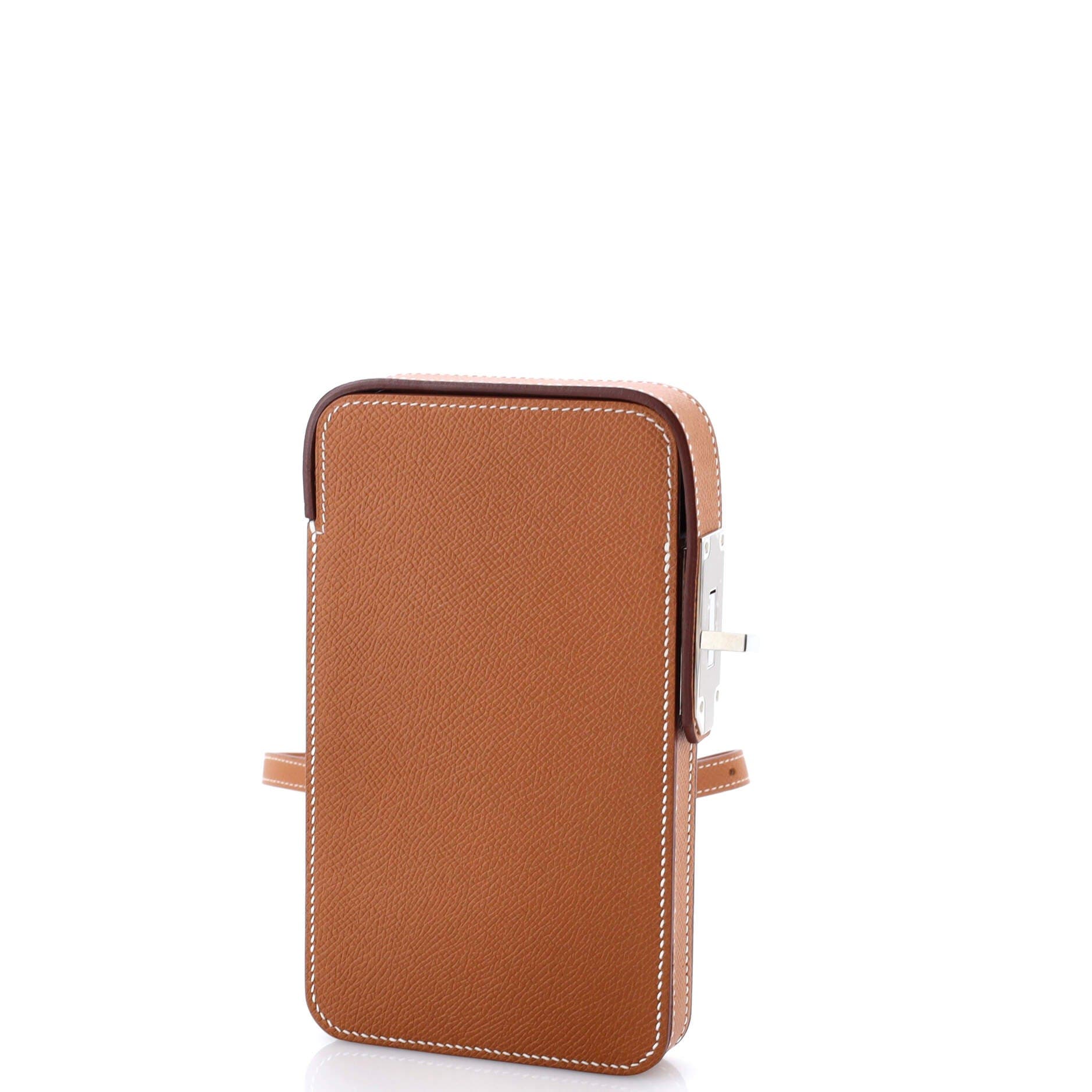 Pre-Owned Hermes Hac a Box Phone Case Epsom, Alternate, color, Gold