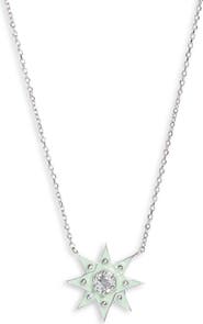 Anzie White Topaz Starburst Pendant Necklace