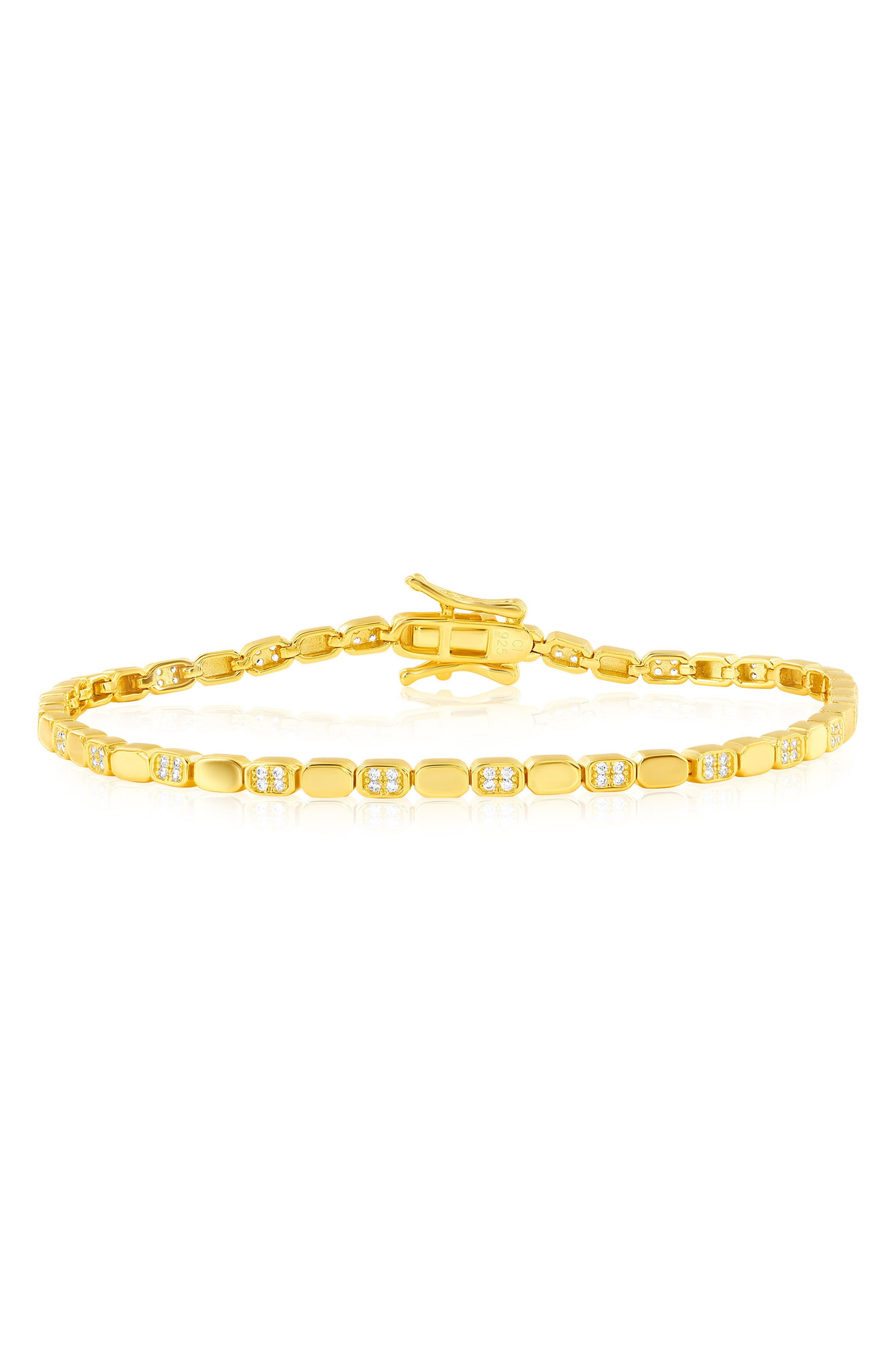 Pav Cubic Zirconia Link Bracelet