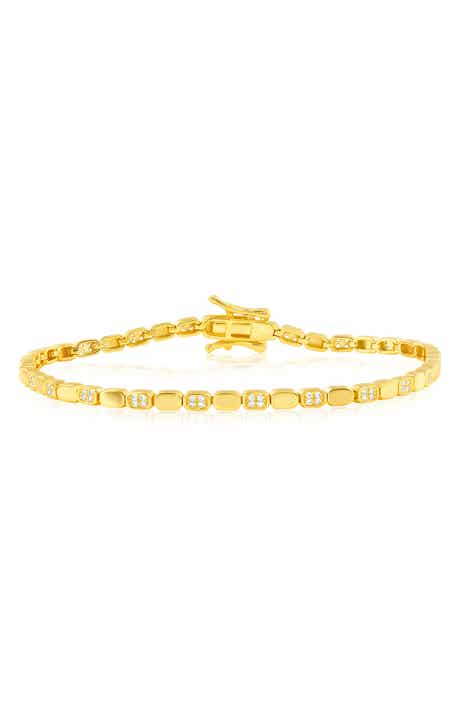 Pav Cubic Zirconia Link Bracelet