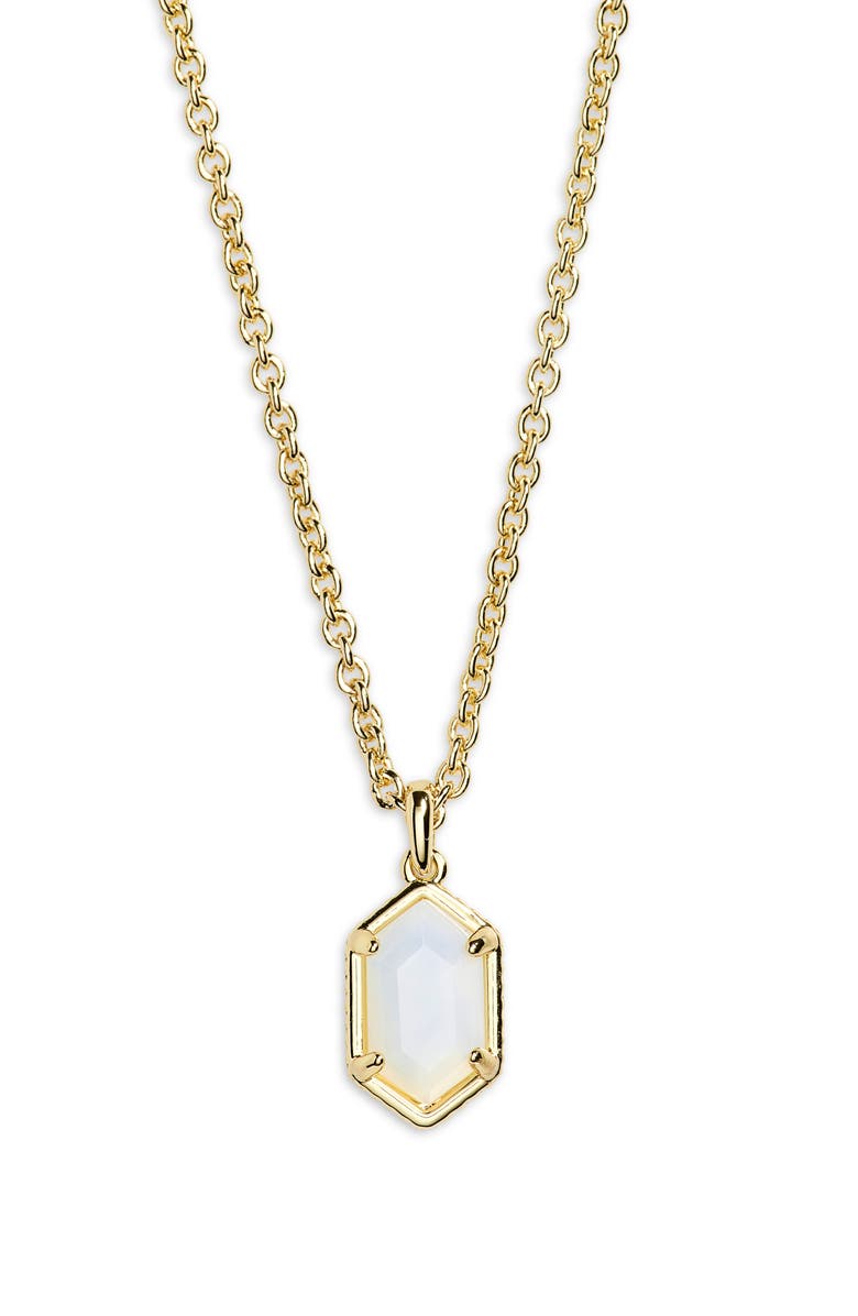 Kendra Scott Hallie Short Pendant Chain Necklace, Main, color, Gold Opalite Illusion