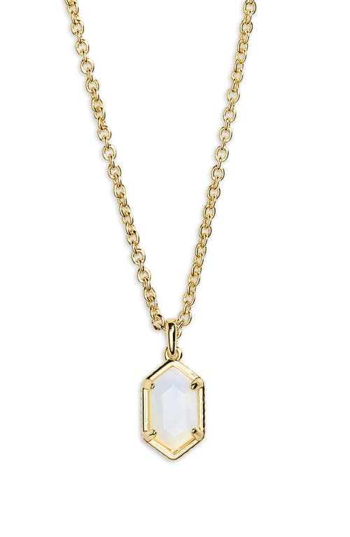 Kendra Scott Hallie Short Pendant Chain Necklace In Gold Opalite Illusion