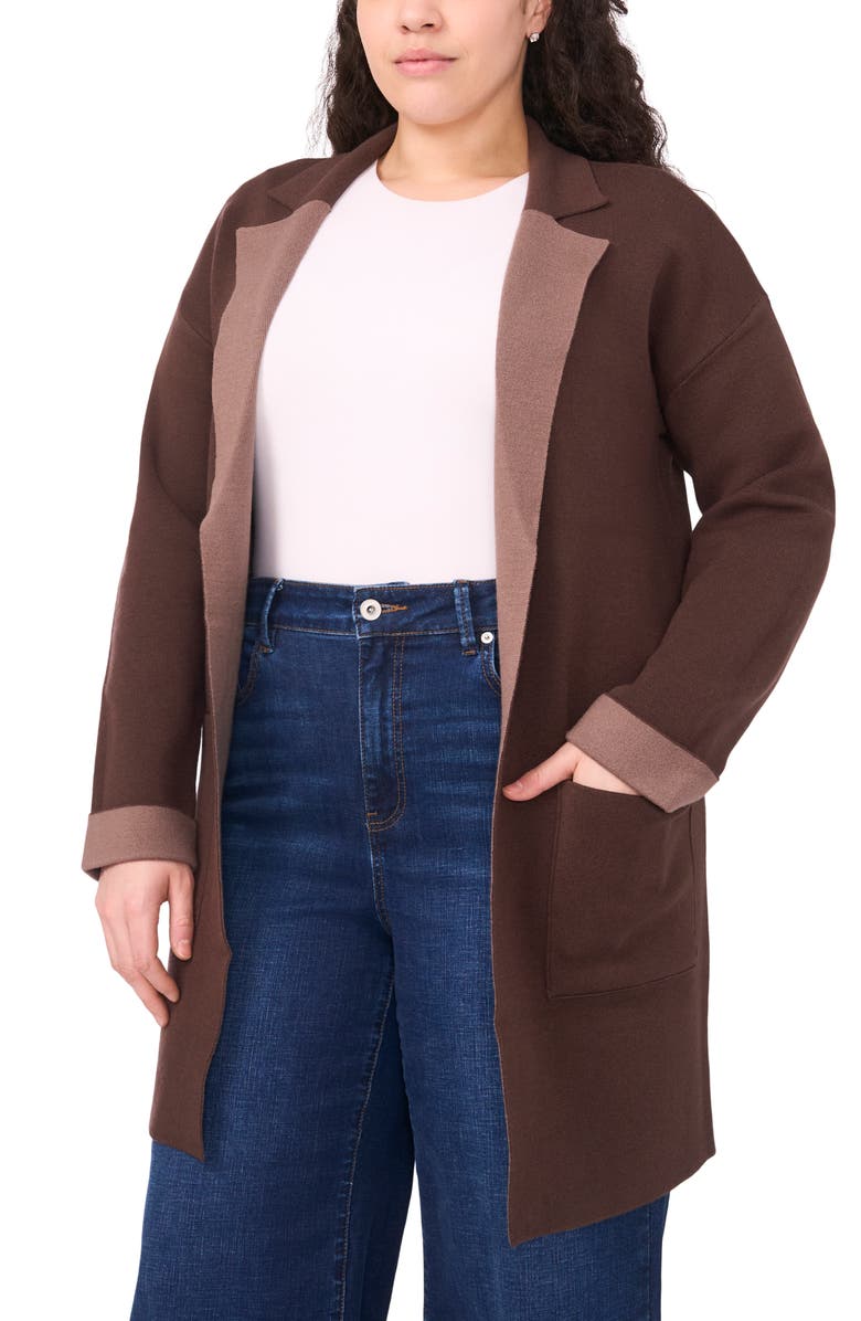 Halogen<sup>®</sup> Lapel Long Cardigan, Main, color, Deep Coffee