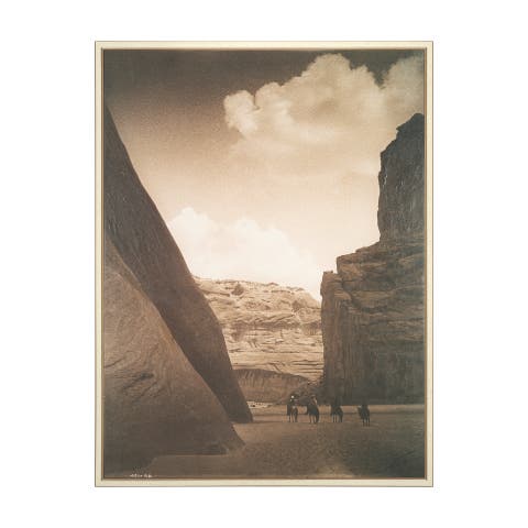 Canyon del Muerte, Edward Sheriff Curtis a Hand Embellished Textured Framed Canvas