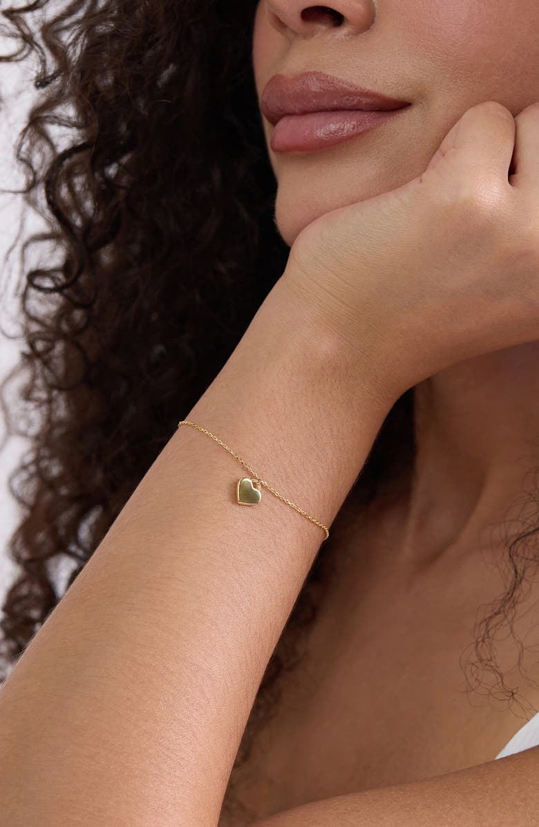 Bony Levy 14K Yellow Gold Heart Charm Bracelet, Alternate, color, Gold