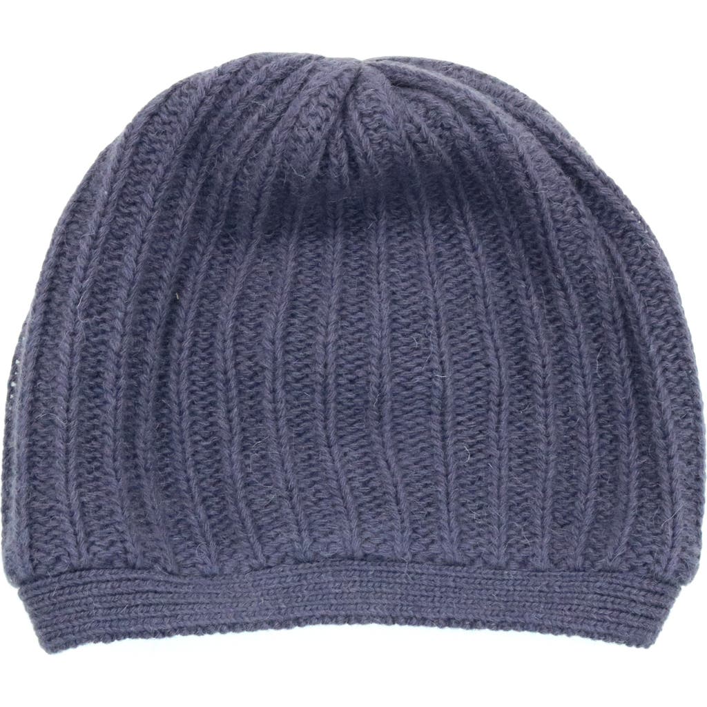 Portolano Rickrack Stitch Wool Blend Beanie In Purple