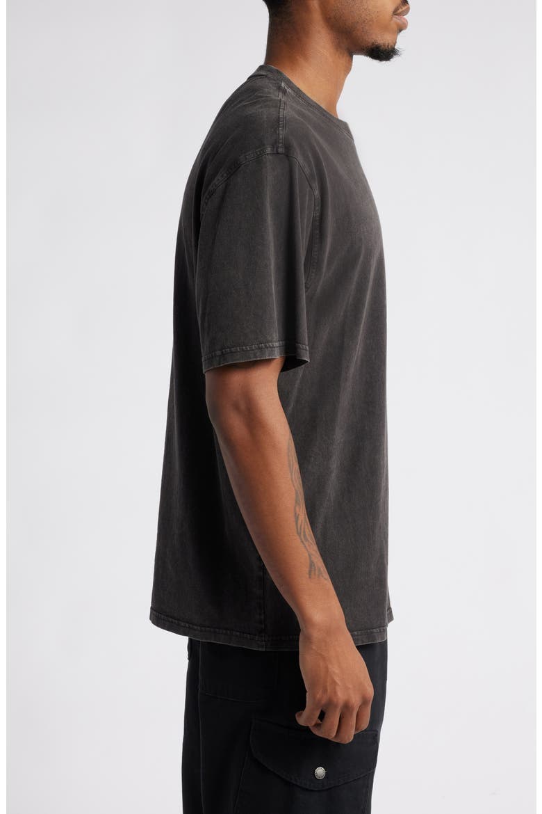 Embroidered Logo T-Shirt, Alternate, color, ACID WASH BLACK