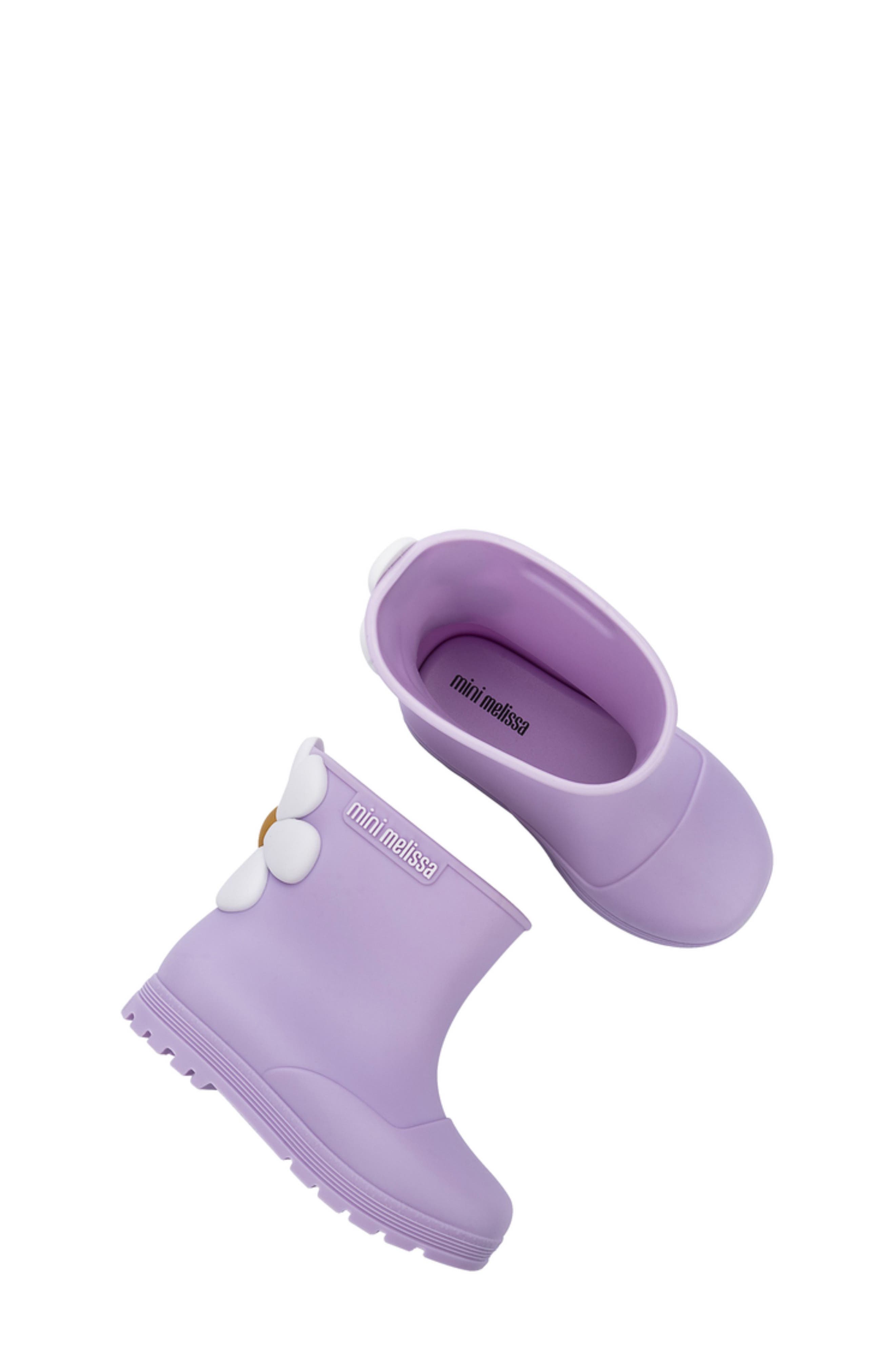 Kids' Welly Bloomy Waterproof Rain Boot, Alternate, color, LILAC/ WHITE