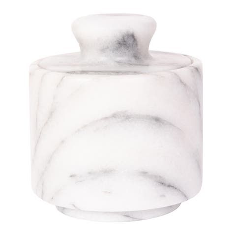 Artifacts Trading Company Marble Salt Cellar with Lid