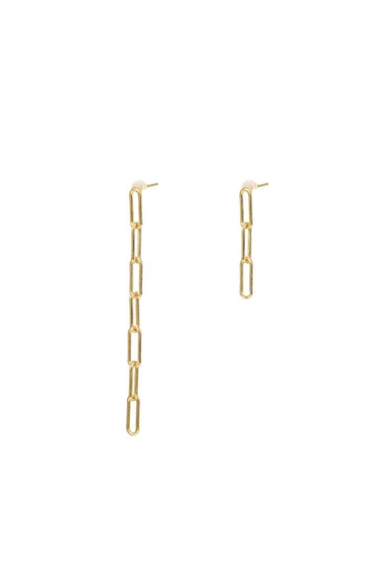 Sterling Silver 18k Gold Plated Amelia Chain Earrings Dainty Daily Trendy, Alternate, color, Gold