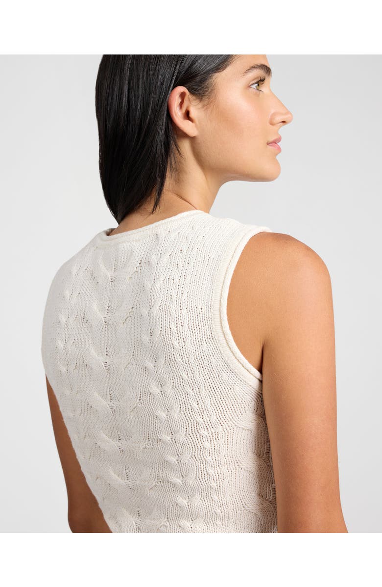 Onia Linen Cable Knit Tank, Alternate, color, Natural Melange