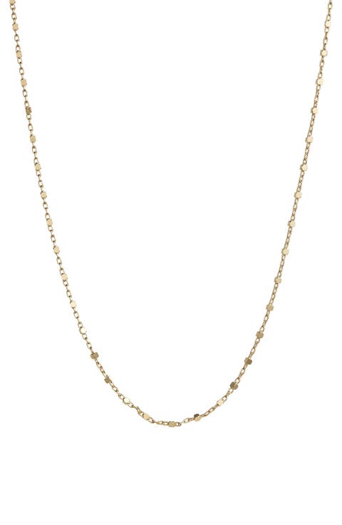 14K Gold Beaded Chain Necklace