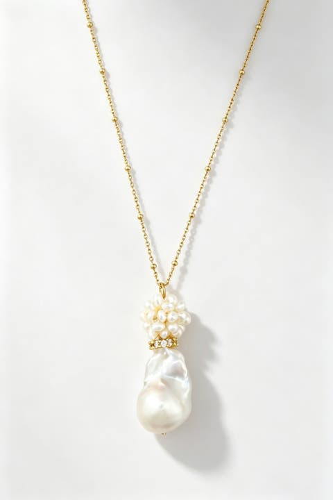 Ren Freshwater Baroque Pearl Pendant Necklace