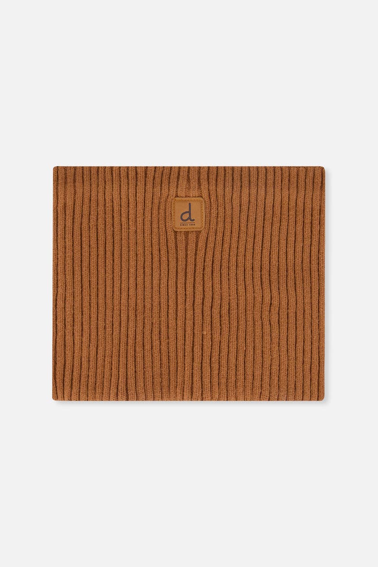 Ribbed Knit Tube Style Logo Patch Neckwarmer, Main, color, Brown Sugar