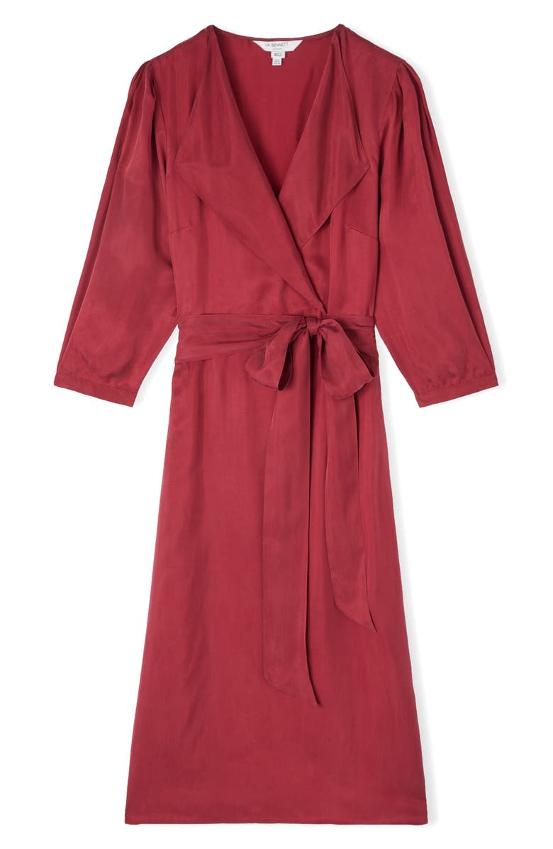 LK Bennett Iris Long Sleeve Wrap Dress, Alternate, color, Burgundy