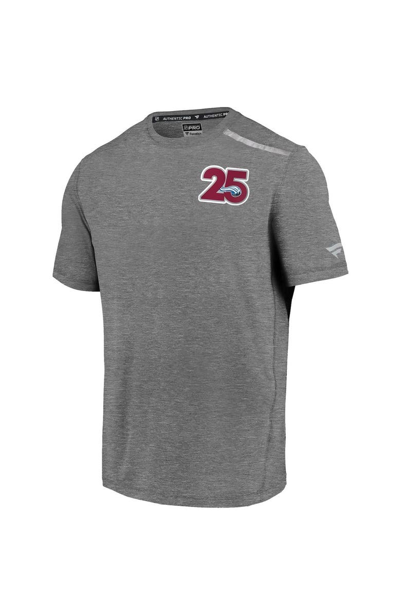 FANATICS Men's Fanatics Branded Heathered Gray Colorado Avalanche 25th Season Logo T-Shirt, Alternate, color,