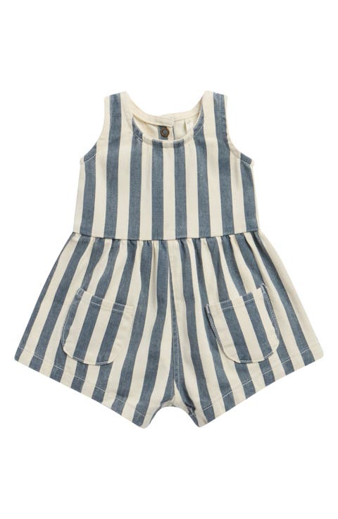 Dani Stripe Denim Romper (Baby)