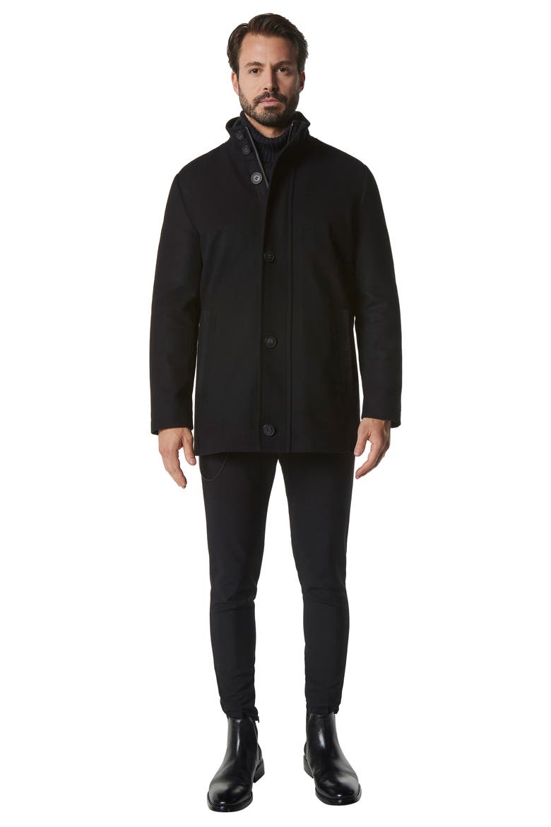 Dorsey Wool Blend Car Coat, Alternate, color, BLACK