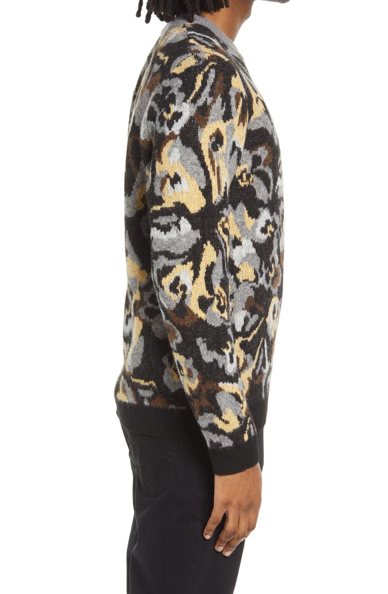 Open Edit Long Sleeve Floral Graphic Sweater, Alternate, color,