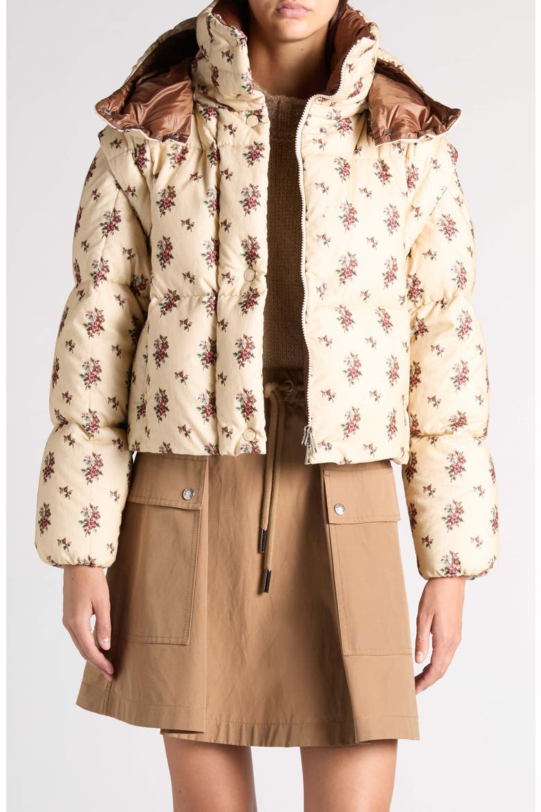 Torcol Down Puffer Jacket, Main, color, CREAM FLOWERS
