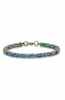 Men's Rainbow IP Stainless Steel Chain Bracelet