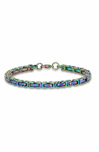 Men's Rainbow IP Stainless Steel Chain Bracelet