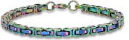 HMY JEWELRY Men's Rainbow IP Stainless Steel Chain Bracelet