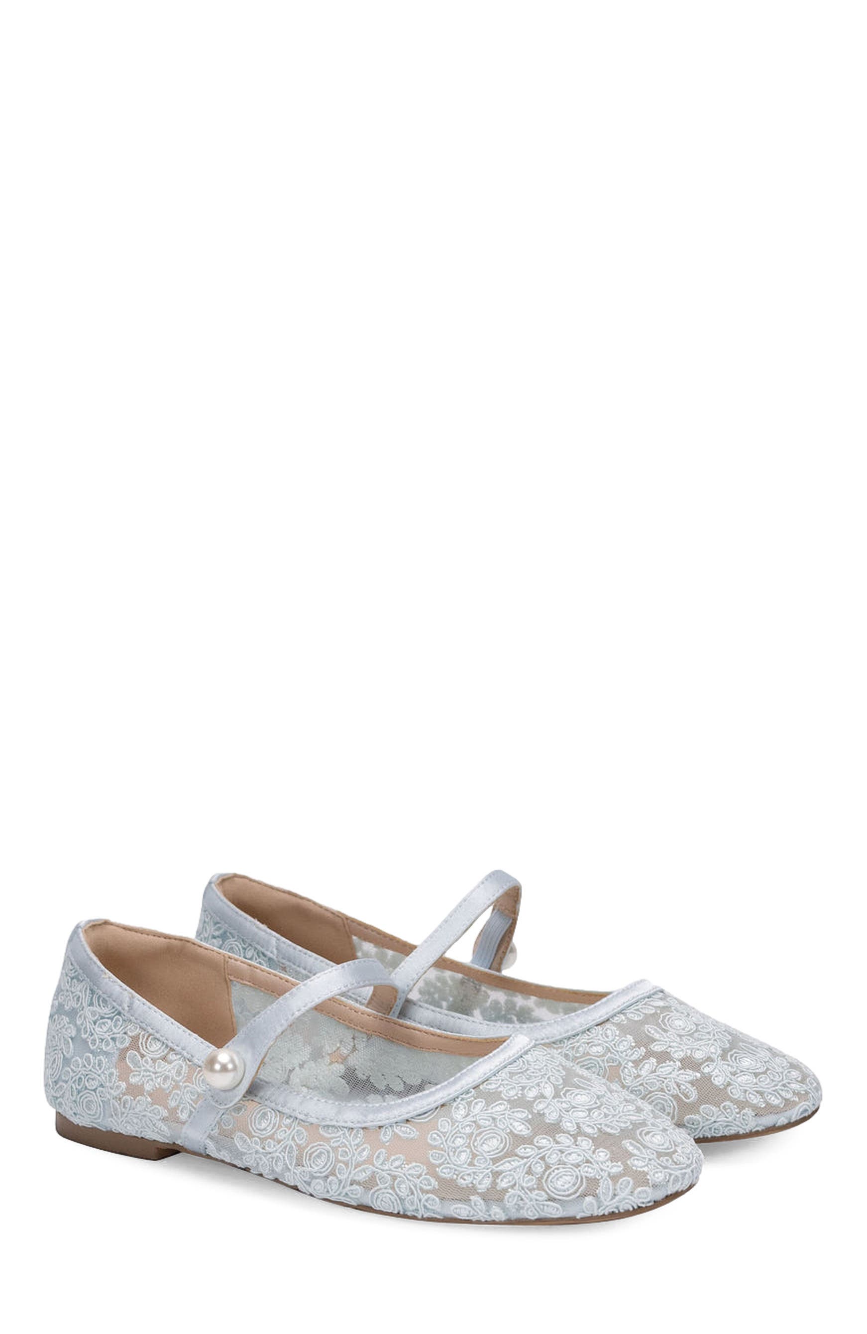 Zora Crochet Lace Mary Jane Flats, Main, color, Light Blue